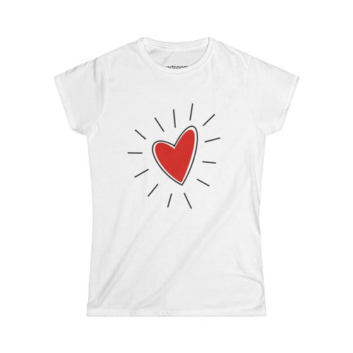 Love Spark Women's Softstyle Tee, Cute Heart Shirt, Valentine's Gift, Casual Wear, Heart T-Shirt, Everyday Comfort