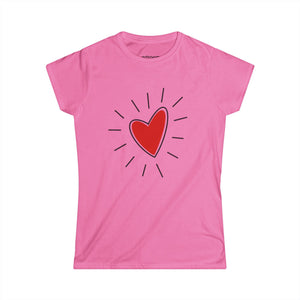 Love Spark Women's Softstyle Tee, Cute Heart Shirt, Valentine's Gift, Casual Wear, Heart T-Shirt, Everyday Comfort