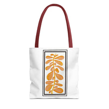 Botanical Leaf Tote Bag — Minimalist Orange Plant Print