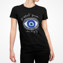 Protect Your Energy Evil Eye Women's Softstyle Tee, Motivational T-Shirt, Spiritual Gift, Self-Care Apparel, Evil Eye Shirt, Mindfulness Clothing