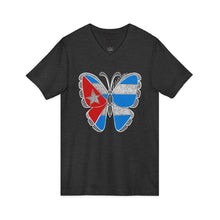 Cuban Flag Butterfly V-Neck Tee