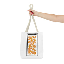 Botanical Leaf Tote Bag — Minimalist Orange Plant Print