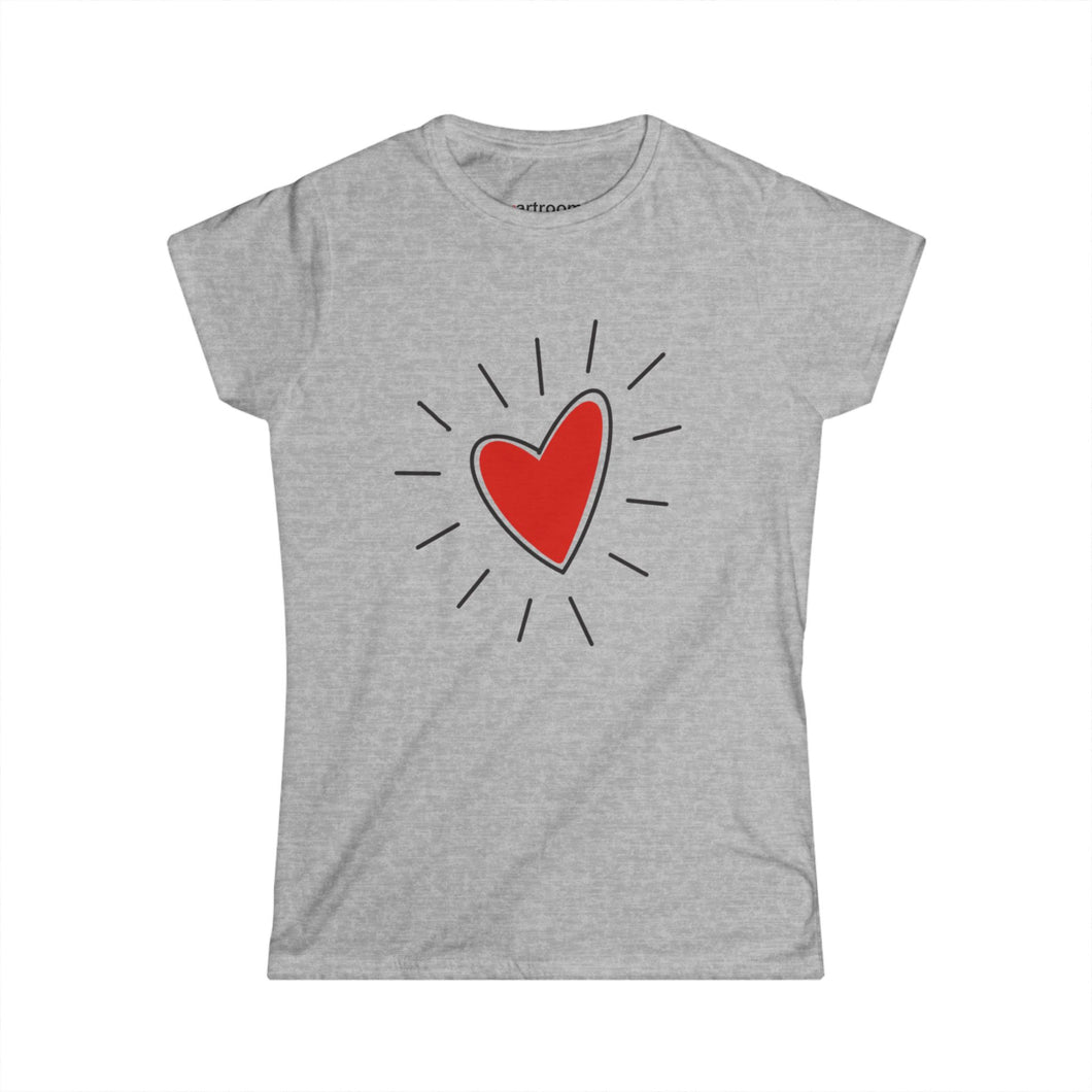 Love Spark Women's Softstyle Tee, Cute Heart Shirt, Valentine's Gift, Casual Wear, Heart T-Shirt, Everyday Comfort