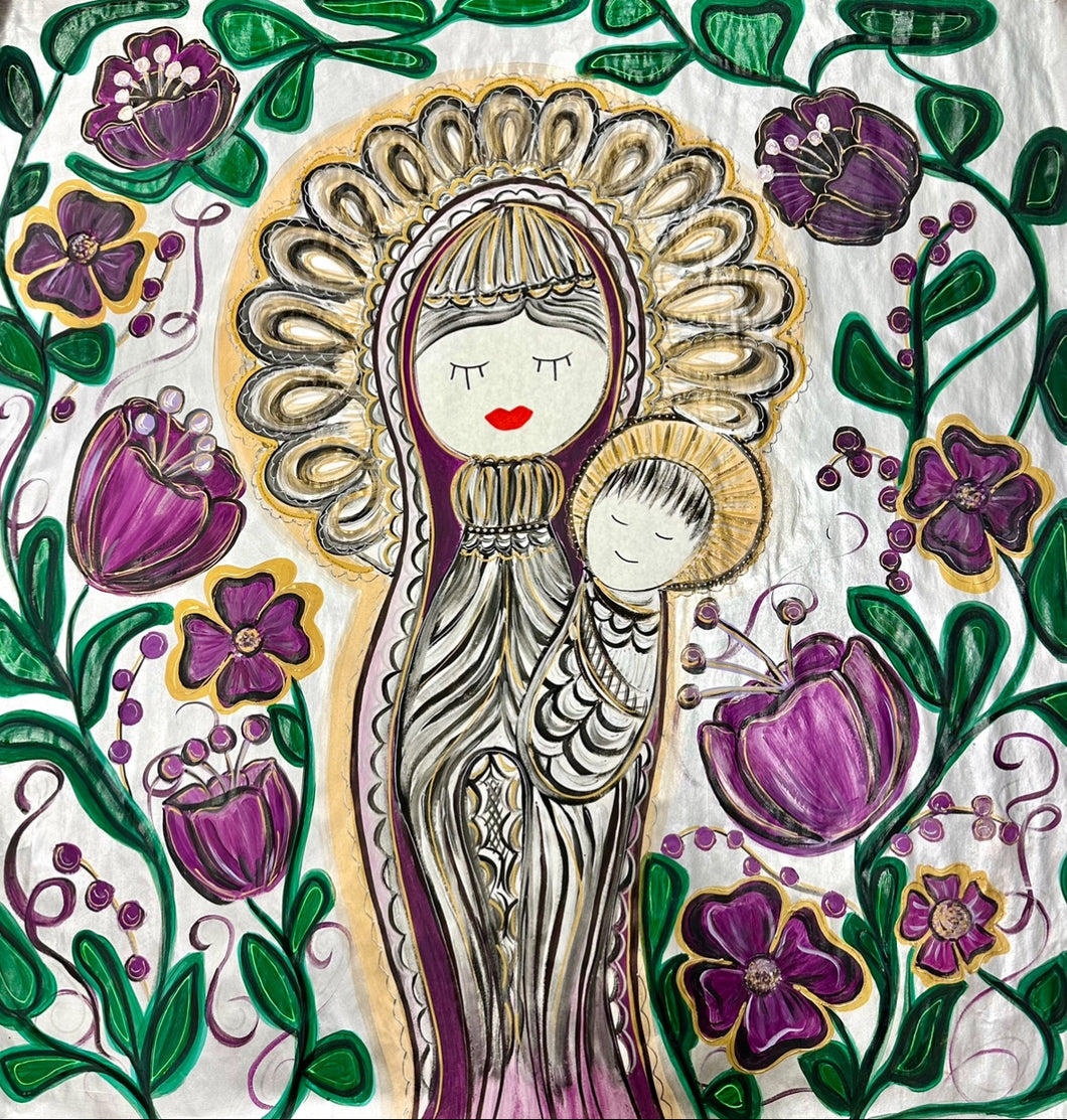 Silver Plum Virgen Matted on High Quality Paper