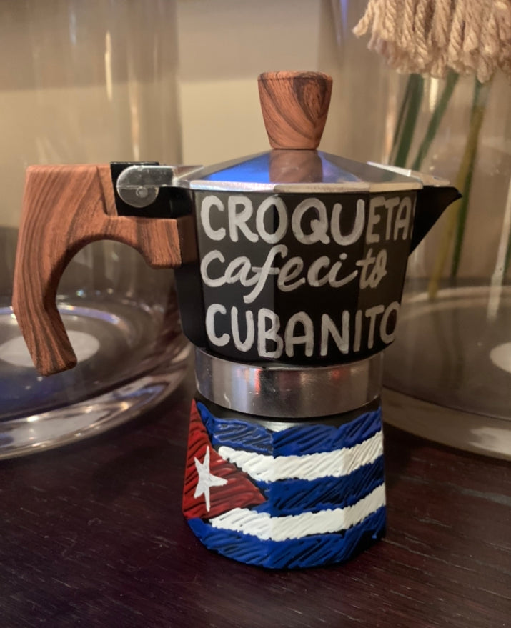 Dominican Painted cafetera Azucarera Handmade Painted Expresso